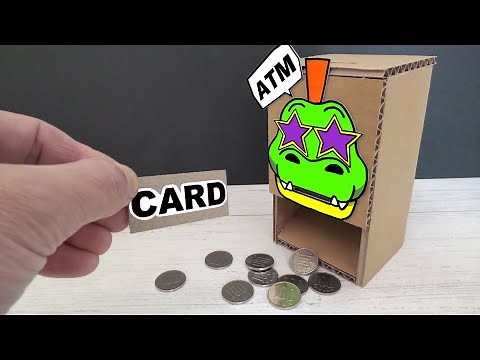 Cardboard ATM Machine with FNAF Monty｜How to make Cardboard Coin Bank Toy Paper Craft DIY