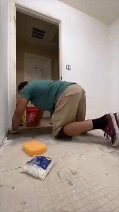 Laundry room makeover - pt 4 🛠️ Installing the floor tile 💪🏽 #laundryroom #laundryroomgoals #DIY #DIYprojects | JefeHarris