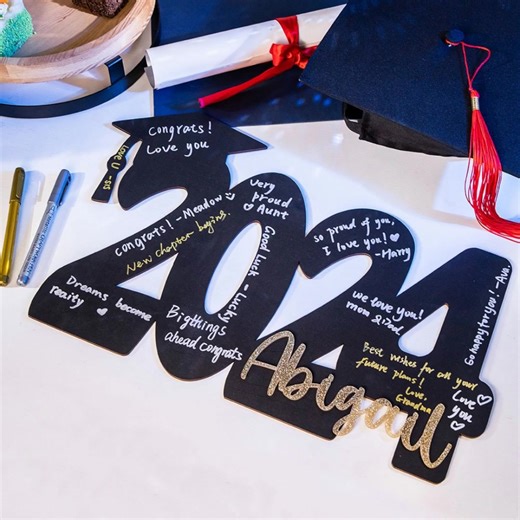 61K views · 5.1K reactions | Celebrate their achievement in style Our Personalized Wooden Graduation Guestbook Sign is the perfect decor and cherished keepsake for every graduate. ✍️ | Callie Gifts | Facebook