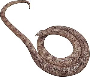 53" Rubber Snake Realistic Fake Snakes Toy for Fool's Day Pranks Halloween (Brown)