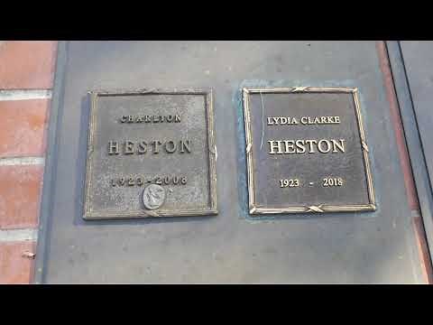 Actor Charlton Heston Grave St. Matthews Episcopal Church Pacific Palisades CA USA December 5, 2020