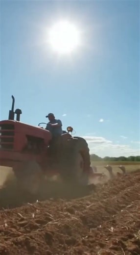 Want to feel the real farm vibe? ☺️Tractor engine roars as a farmer works tirelessly under midday