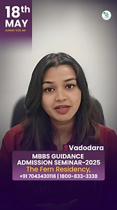 Free Entry! MBBS Admission Guidance Seminar 2025, Vadodara Dreaming of becoming a doctor? Attend the Free MBBS Admission Guidance Seminar 2025 in your city, Vadodara! What’s in it for you? 25 Russian Universities Free Personalized Guidance One-to-One Interactions Up to 100% Scholarship Opportunity 100% Admission Assistance & More Date: 18th May 2025 Time: 11:00 AM Onwards Venue : The Fern Residency, Station Rd, near Central Bus depot, Near S.T. Depo, Maharaja Sayajirao University, Sayajiganj, Va