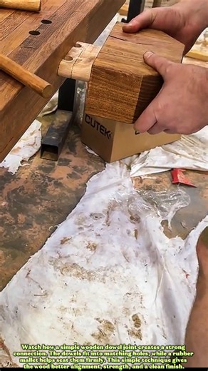 How Woodworkers Make This Strong Joint With Simple Dowels Fast! #Woodworking #DIY #Joinery