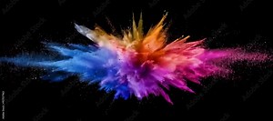Black background with colorful powder explosion, vibrant colors, motion blur effect, creative concept for festival or holi color party Stock Video