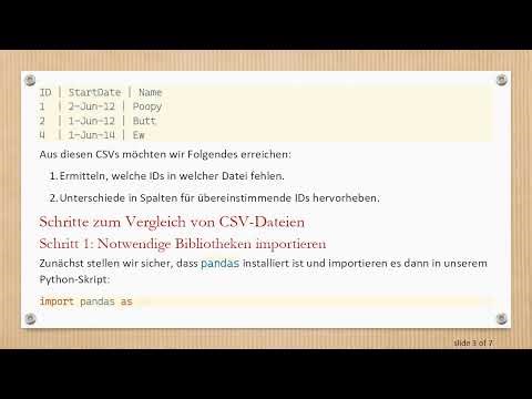 Unterschiede in CSV-Dateien mit Pandas hervorheben