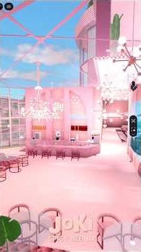 Building pink barbie hotel in Bloxburg