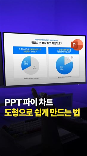 미스터 피피티 | Mr.PPT | 파워포인트 템플릿 on Instagram: "파워포인트 원형 그래프 도형으로 쉽게 만드는 방법 #파워포인트 #차트 #그래프"