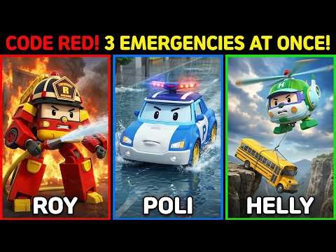 CODE RED! 3 Emergencies at Once! Roy, Kevin & Helly Save Brooms Town | Super Rescue Vehicles