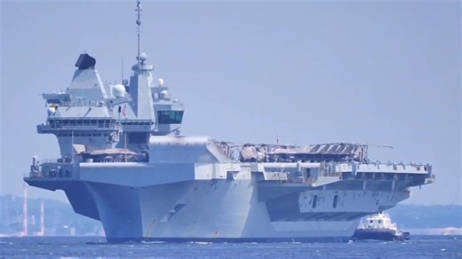 英国皇家海军 | 伊丽莎白女王级航空母舰“威尔士亲王”号（R09）抵达东京国际邮轮码头（2025/8/28）