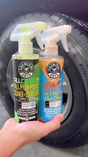 Achieve the ultimate clean on all wheel types with Sticky Citrus Wheel Cleaner Gel! 🍊 Sticky Citrus clings to wheels and vertical surfaces, suspending road grime, brake dust, oil, and dirt and then lifting it off the wheel safely and gently. Spray Sticky Citrus over filthy wheel parts, and watch as it sticks to the filthiest surfaces for a deeper clean using less product! Visit our website or visit your local @detailgarage and pick up yours today! | Chemical Guys