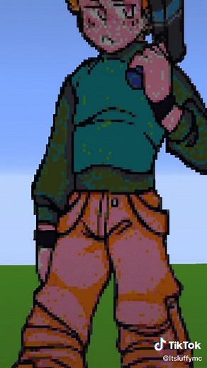 FNF PICO Pixel Art in Minecraft