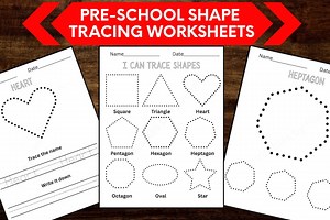 Preschool Shape Tracing Worksheets | 62 Pages | Tracing Shapes Printable Pack | PDF + PNG - Etsy Canada