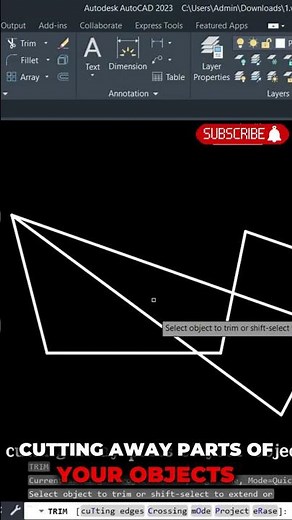 How To Use Trim command in Auto Cad