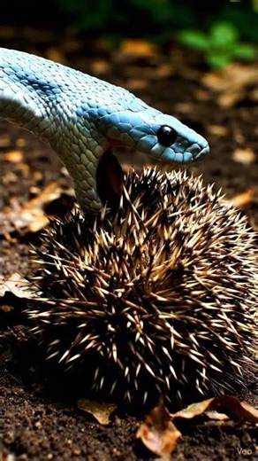 snake is trying to eat a hedgehog ~blue#animal #hedgehog #animalshorts #snake