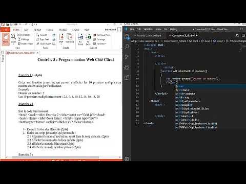 Exercice javascript : Correction d'un examen