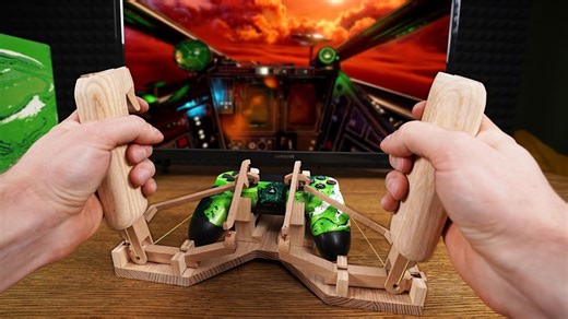 Transform your PS4 controller: DIY wooden flight stick build for space combat games!