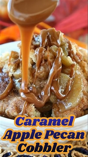 🧁 Caramel Apple Pecan Cobbler – Don’t Lose This Recipe “Y’all can keep your fancy French desserts — down here, we pour caramel straight from the heart.” ----- There’s something magical about a Southern cobbler — tender apples, buttery crumble, and that glossy caramel drizzle that turns every spoonful into pure comfort. It’s the taste of cool afternoons, cinnamon in the air, and gratitude at the table. Every bite feels like a memory of fall — warm hearts, not warm plates. 🥣 Ingredients 4 cups s