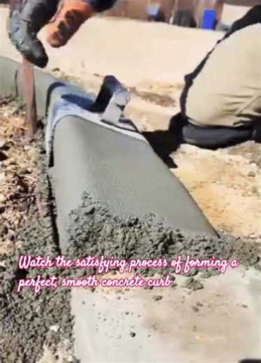 ​Watch the Concrete Curb Get an Instant Smooth Finish