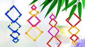 【簡単✨七夕飾り】菱飾りの作り方🎋折り紙１枚で すぐ出来る【切って折るだけ】DIY How to make paper square decoration. Origami. – はなみこと