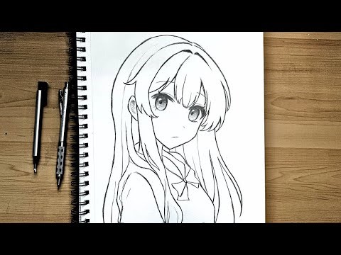 Cute Easy Anime Girl Pencil Drawing / Drawing Tutorial For Beginners