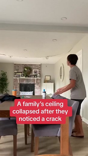 By afternoon, the crack had grown bigger, so they set up a camera in case it fell - and it did 🤯 #momentsbeforedisaster #wtf #virginia #viral 🎥: Micah J Porter via Storyful