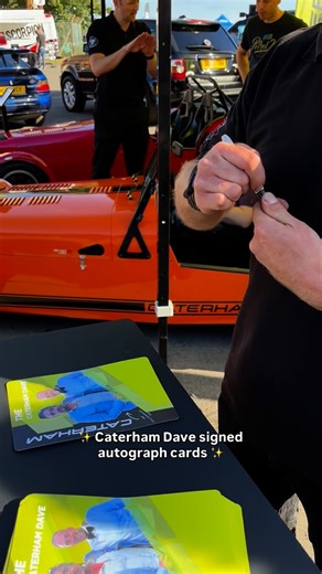✨ Caterham Dave exclusive autograph signing at DriveTribe Live! ✨ Pop along to the Caterham stand to get your limited edition signed autograph card from the official Caterham Dave! 😉 #Caterham #PureSimpleFun #CaterhamDave #DriveTribe #DriveTribeLive | Caterham