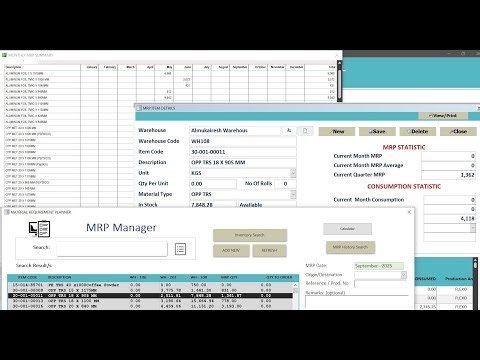 Microsoft Access Database: Material Requirement Tracker