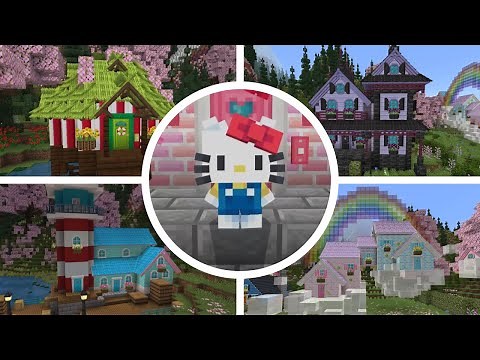 Minecraft x Hello Kitty - All Character Houses | Minecraft Bedrock Map