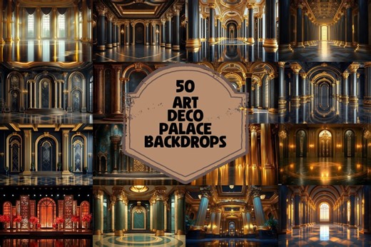 Art Deco Palace Backdrops | Luxury Ballroom Interior Backgrounds | Roaring 1920s Gatsby Digital Scenes - Etsy