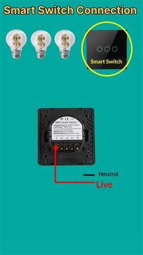 Smart Switch Connection Wiring Diagram | Smart WiFi Switch Installation Step by Step #shorts