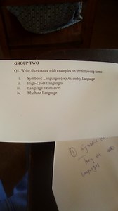 GROUP TWOQ2. Write short notes with examples on the following ... | Filo