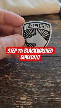Step 11: Black Washing The Emblem! SPD Red Ranger Helmet #CosplayWIP #PropMaker