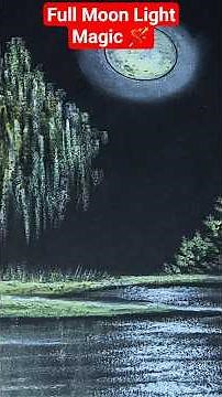 Full Moon Drawing 😳🌕 Oil Pastel Magic #Shorts #shortsfeed #painting #oilpasteldrawing #fullmoon