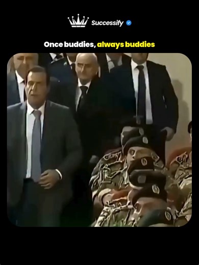 In a stunning moment of timeless loyalty the President of Lebanon stands shoulder to shoulder with his childhood friend surrounded by military honor guards and dignitaries. Their shared history radiates through every subtle glance and steady posture revealing how unbreakable bonds from youth triumph over decades of power and protocol. Such rare glimpses of genuine camaraderie between lifelong companions ignite hearts worldwide proving that authentic friendship remains the ultimate anchor no matt