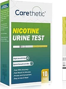 Amazon.com: Carethetic Nicotine Test Kit - Cotinine Urine Test Strips, 200 ng/mL Sensitivity, Over 99% Accurate, 10 Pack - Home Use : Health & Household