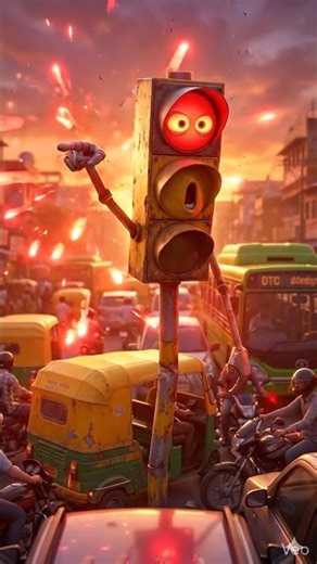 🚦 “ANGRY Traffic Signal Lost Control 😡😂 | Indian Roads Be Like 💀” #shorts #viralshorts