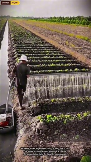 Vegetable Watering Process Using Long Reach Sprayer for Efficient Irrigation