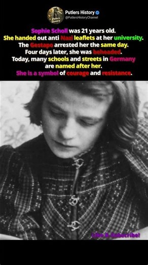 Remember Sophie Scholl: A Symbol of Courage #ww2 #history #shorts