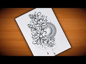 Lotus Floral Mandala Art/Lotus Flowers Drawing with Mandala Art/Easy Mandala Art /Lotus Mandala Art
