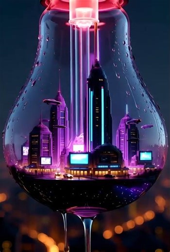 A Futuristic City Trapped Inside a Light Bulb ⚡
