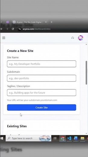 Build a Website in Minutes – The No-Code Acyera Demo #shorts #NoCode, #WebsiteBuilder