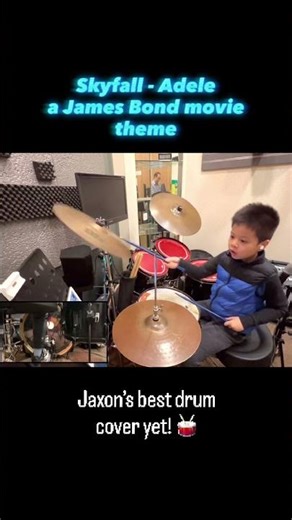 Adele - Skyfall | EPIC Drum Cover 🥁🔥 Jaxon’s best drum cover yet! 🥁 #skyfall #shorts #adele