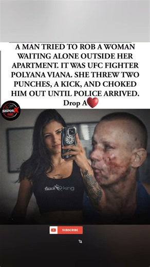 Wrong target. 💥 A would-be robber picked the wrong victim—UFC fighter Polyana Viana#PolyanaViana#UFC