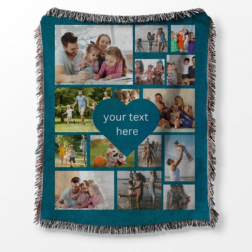 Custom Photo Collage Woven Blanket: Personalized Cotton Tapestry - Etsy
