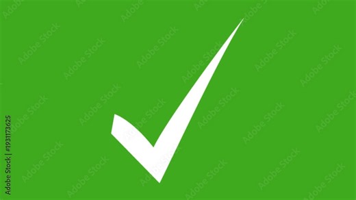 Tick mark icon animation green background. Check mark icon animation. right check mark icon transparent background. isolated tick mark or confirm icon animation. check mark sign,