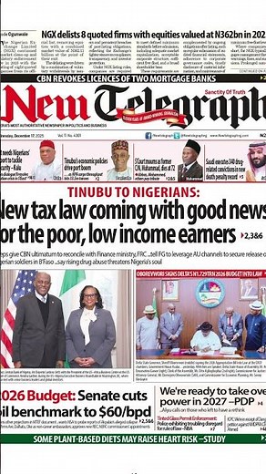 New Telegraph Headlines | Thursday, December 18, 2025 — Today’s Top Stories #headlines #newtelegraph