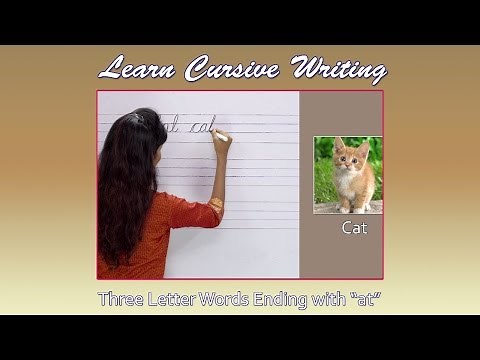 How to Write Cursive Step by Step | 3 Letter Words Ending with at | Handwriting Practice | 4K Videos