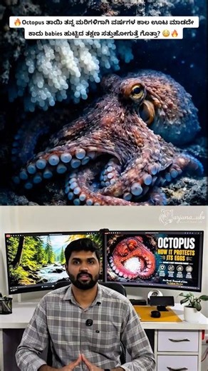 Octopus Mother Waits Years Without Food for Her Babies 😳🐙 #shorts #wildlife