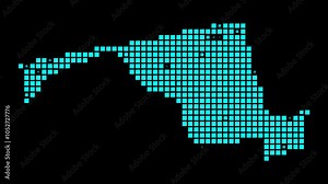 Maryland digital map. Map of Maryland in dotted style. Shape of the US state filled with rectangles. Trendy video.